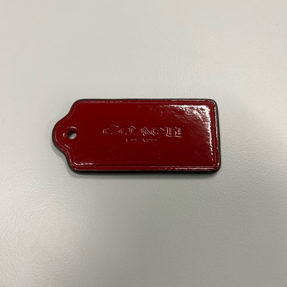 Coach Cherry Red patented Leather Tag - Picture 1 of 2